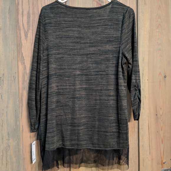 Women's asymmetrical top Olive green Size M - Picture 4 of 4